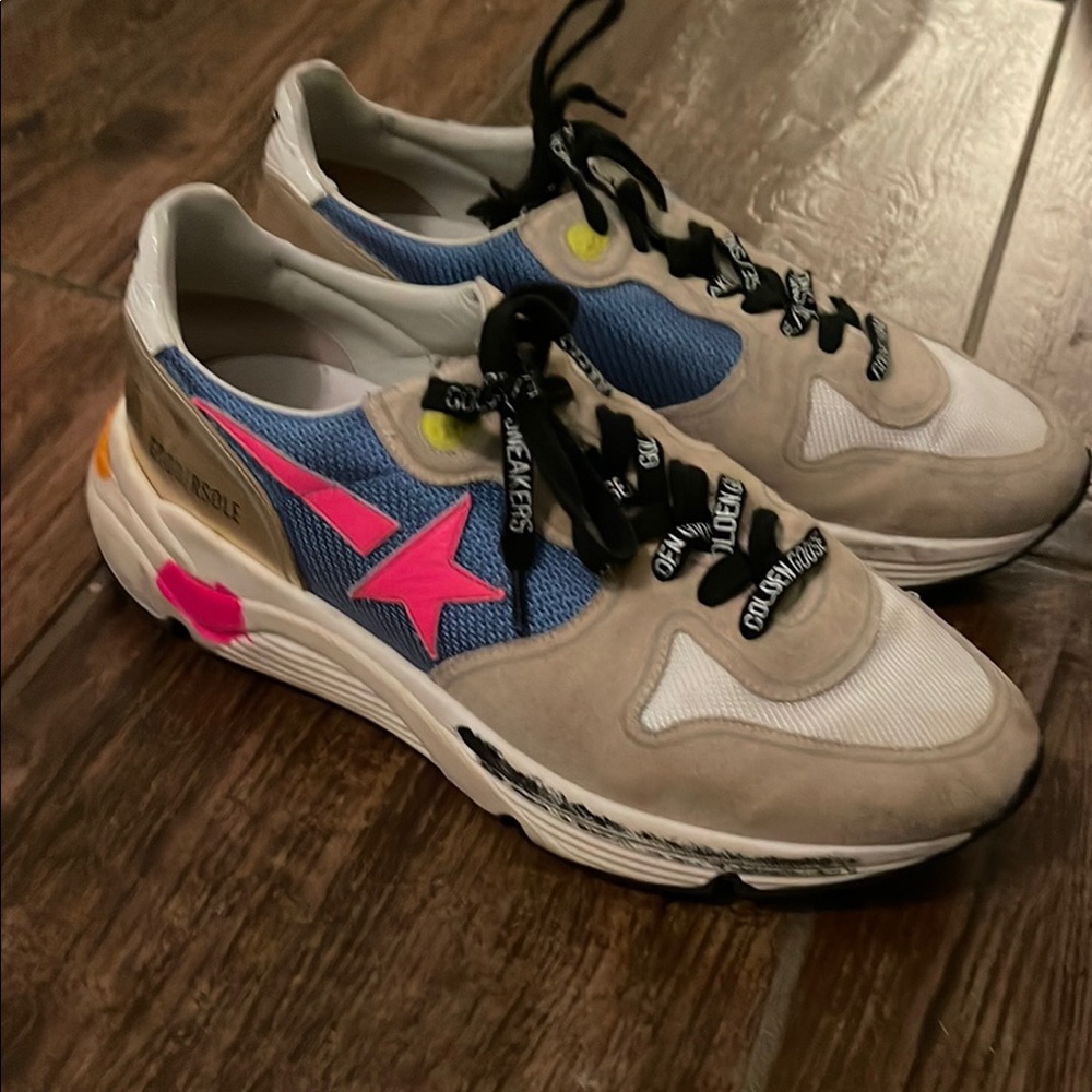 Golden Goose Sneakers in Pink, Blue, and Beige
